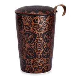 Eigeinart Bols, Tasses Et Mugs Tasse En Porcelaine à Double Paroi Avec Infuseur -Bols, tasses et mugs Soldes Boutique tasse noire en porcelaine double paroi avec infuseur