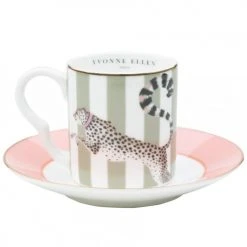 Yvonne Ellen Bols, Tasses Et Mugs Tasses à Café Et Soucoupe En Porcelaine Panthère - Lot De 2 -Bols, tasses et mugs Soldes Boutique tasses a cafe et soucoupe en porcelaine panthere lot de 2 3