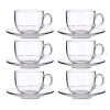 Wadiga Bols, Tasses Et Mugs Tasses Avec Dessous En Verre Transparent 45cl - Lot De 6