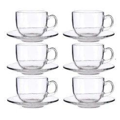 Wadiga Bols, Tasses Et Mugs Tasses Avec Dessous En Verre Transparent 45cl - Lot De 6
