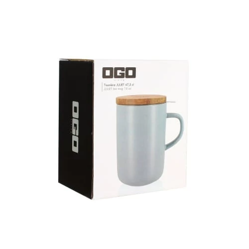 OGO Living Bols, Tasses Et Mugs Tisanière Avec Couvercle En Grès Et Acacia 475 Ml 4 OGO Living Bols, Tasses Et Mugs Tisanière Avec Couvercle En Grès Et Acacia 475 Ml – Image 2