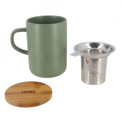 OGO Living Bols, Tasses Et Mugs Tisanière Avec Couvercle En Grès Et Acacia 475 Ml -Bols, tasses et mugs Soldes Boutique tisaniere avec couvercle en gres et acacia 475 ml 2