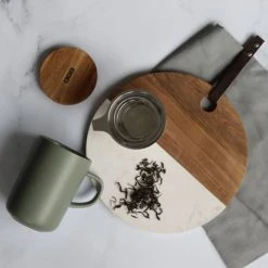 OGO Living Bols, Tasses Et Mugs Tisanière Avec Couvercle En Grès Et Acacia 475 Ml -Bols, tasses et mugs Soldes Boutique tisaniere avec couvercle en gres et acacia 475 ml 3