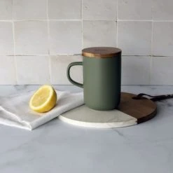 OGO Living Bols, Tasses Et Mugs Tisanière Avec Couvercle En Grès Et Acacia 475 Ml -Bols, tasses et mugs Soldes Boutique tisaniere avec couvercle en gres et acacia 475 ml 4